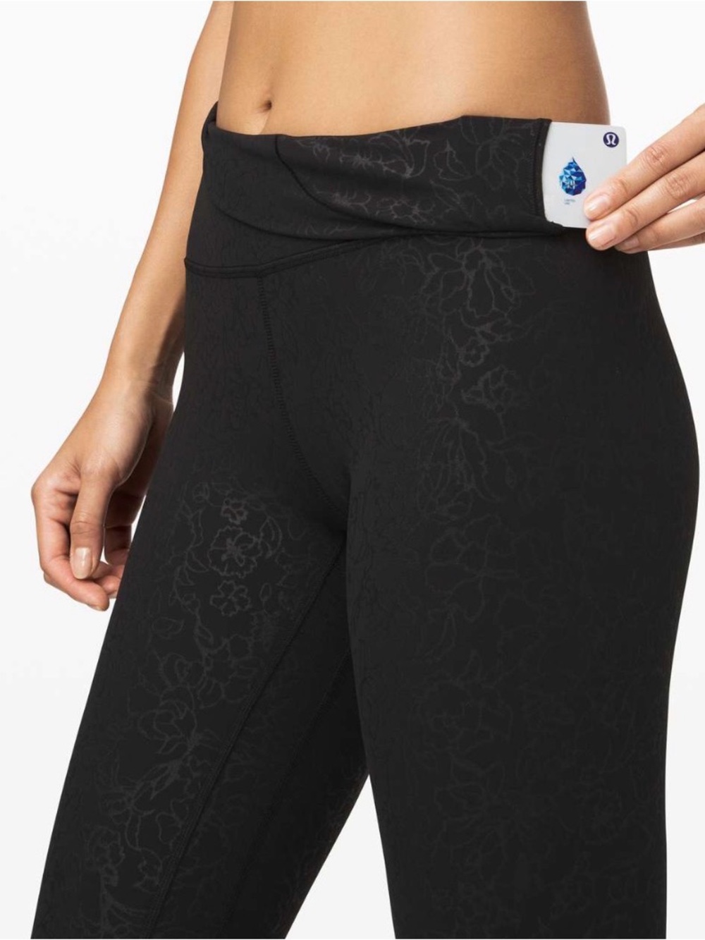 Lululemon Align Pant size 6 with a 28" inseam Folk Floral Emboss Black Black - Picture 5 of 7